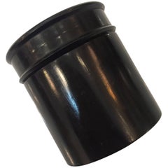 Hand-Carved Ebony Canister Jar with Screw Top