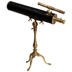 Antique Rare French Reflecting Telescope with a Star-Finder Signed “Paris À Paris”