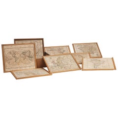 Antique Collection of Eight Jigsaws Geographical Maps by Delamarche and Dien