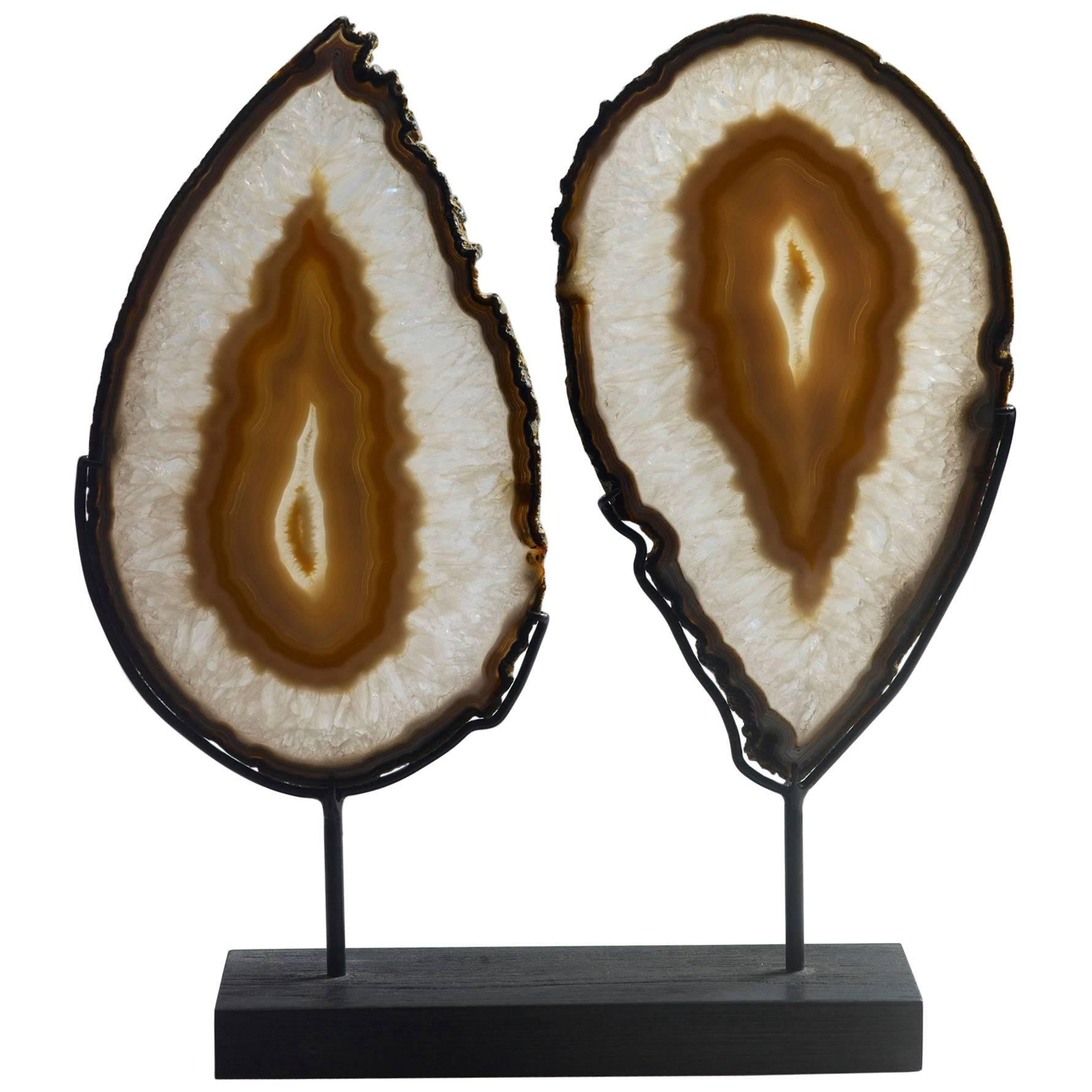 Lovely Pair of Matched Agate Slices