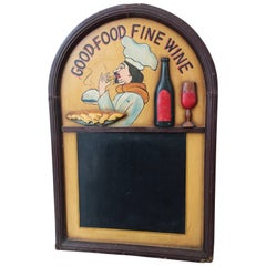 Vintage Oak Hotel Black Board or Menu Board with Relief