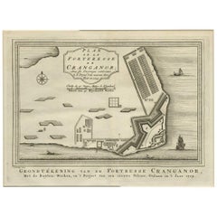 Used Print of the Fortress Cranganor near Kodungallur in India, 1757