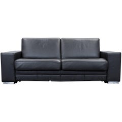 Designer Sleepsofa Leather Black Function Couch Topper Modern