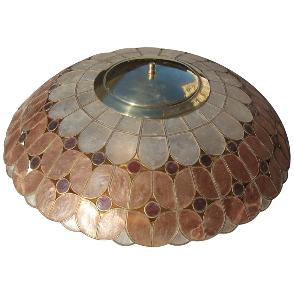 Mother-of-Pearl Ceiling Lamp Made Entirely by Hand Old Design