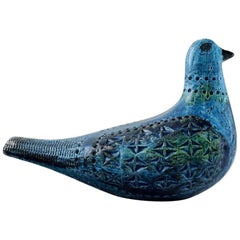 Bitossi, Rimini-Blue Pigeon in Ceramics, Designed by Aldo Londi, 1960s