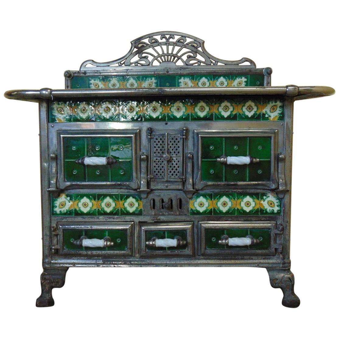 Range Cooker Tiled with Matching Coal Scuttle, circa 1900