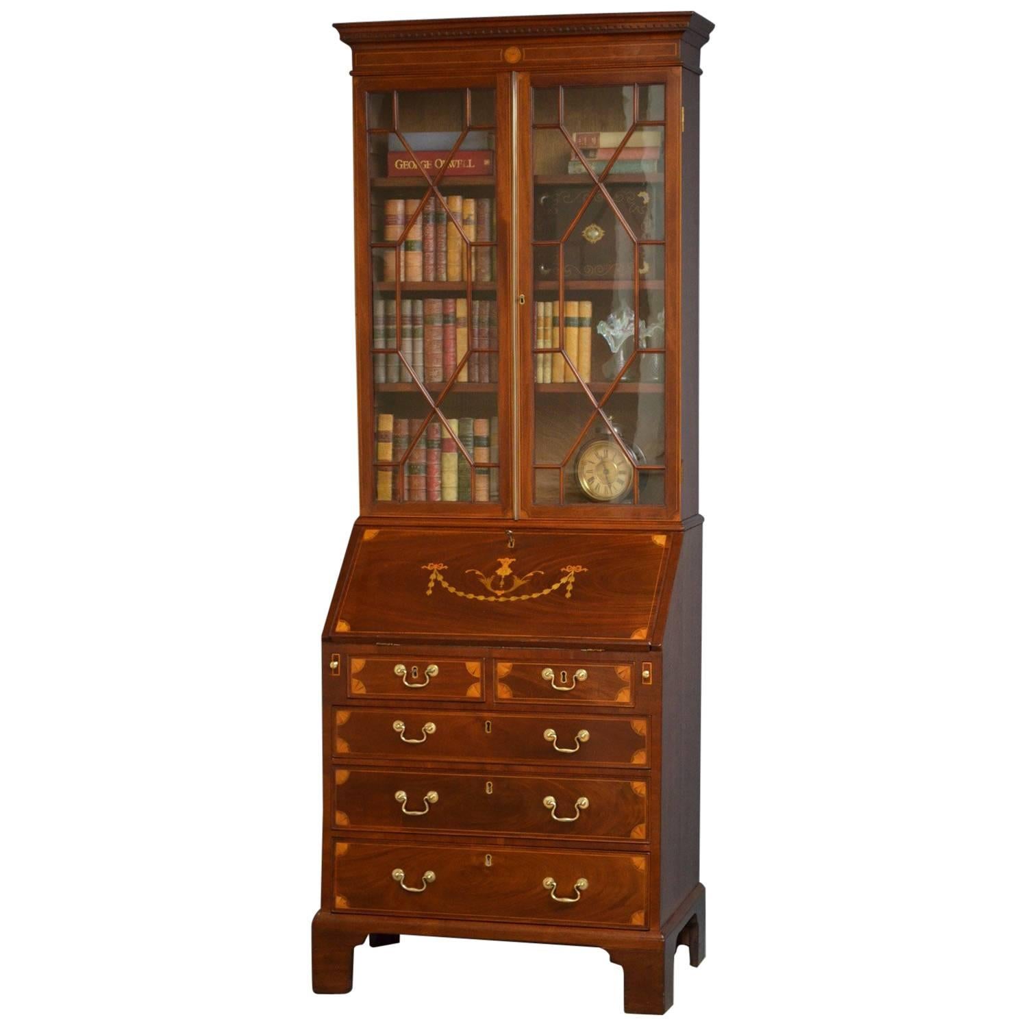 Georgian Mahogany Bureau Bookcase