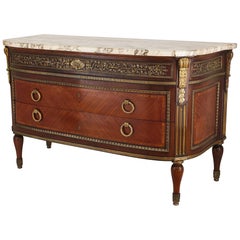 Neoclassical Style Marble and Ormolu-Mounted Wood Commode After Leleu