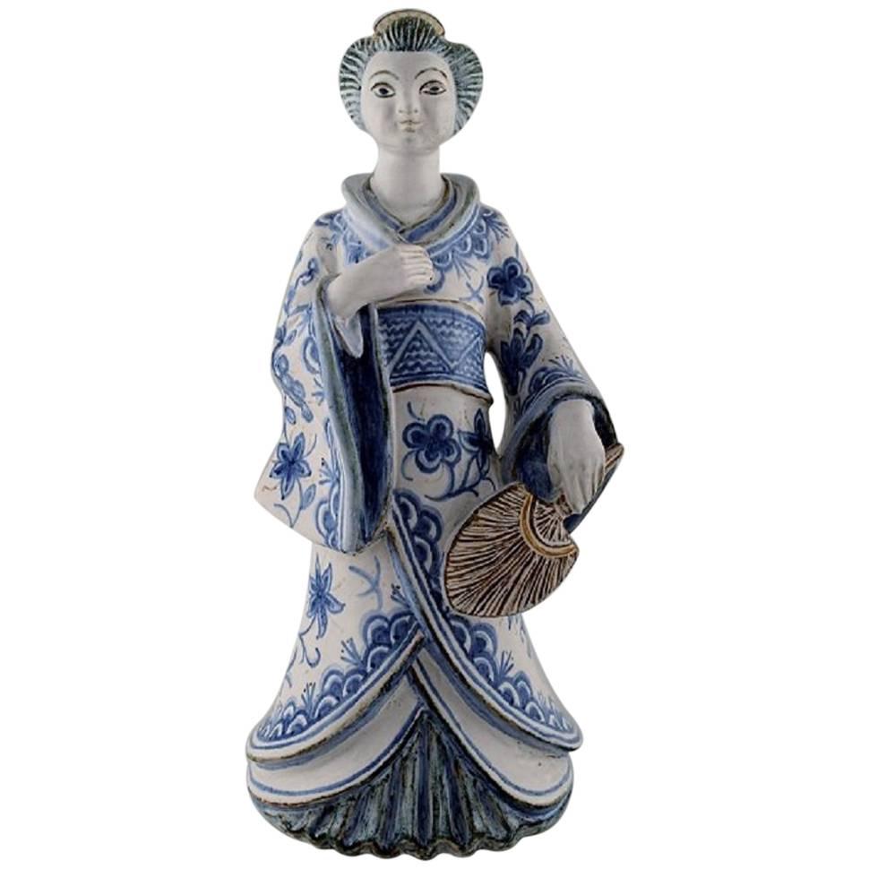 Large, Rare Hjorth 'Bornholm' Glazed Stoneware Figure, Japanese, G. Kudielka