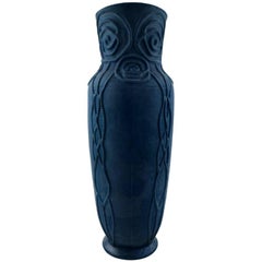 Large Höganäs Art Nouveau Ceramic Floor Vase, circa 1910