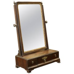 18th Century Mahogany and Gilt Toilet Mirror