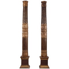 17th Century Pair of Giltwood Columns