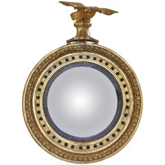 Regency Giltwood Eagle And Stars Convex Mirror