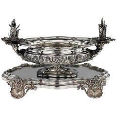 Antique 19th Century Georgian Solid Silver Centrepiece Bowl on Stand, circa 1835