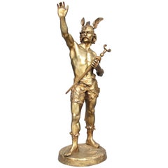 19th Century Gilt Bronze Figure of a Viking Warrior