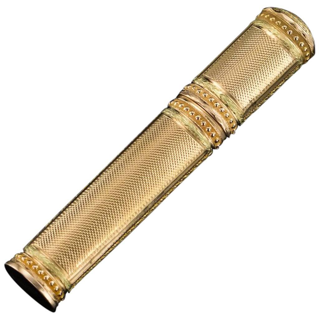 Antique 18th Century French TwoColor Gold Sealing Wax Case, Paris