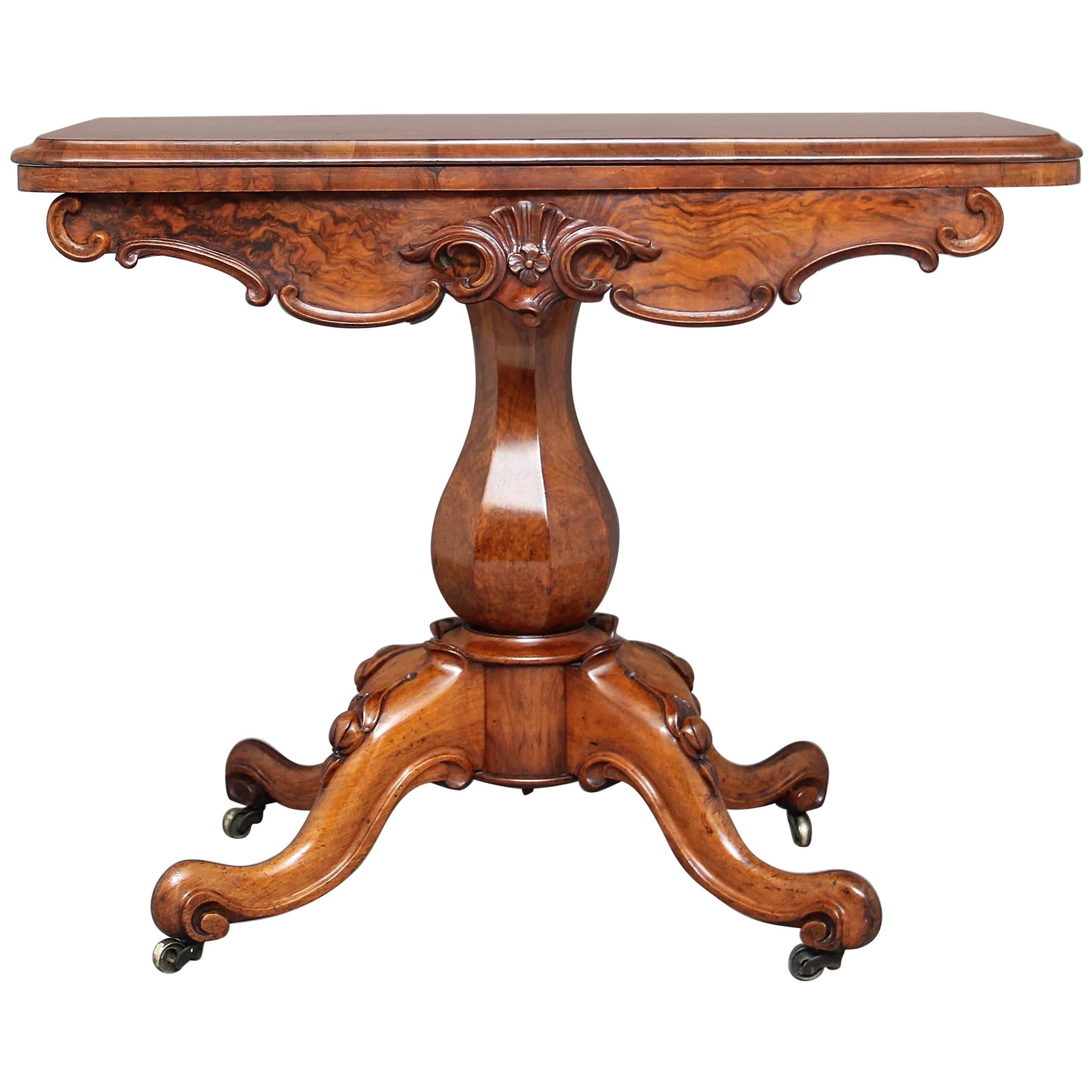 19th Century Walnut Card Table