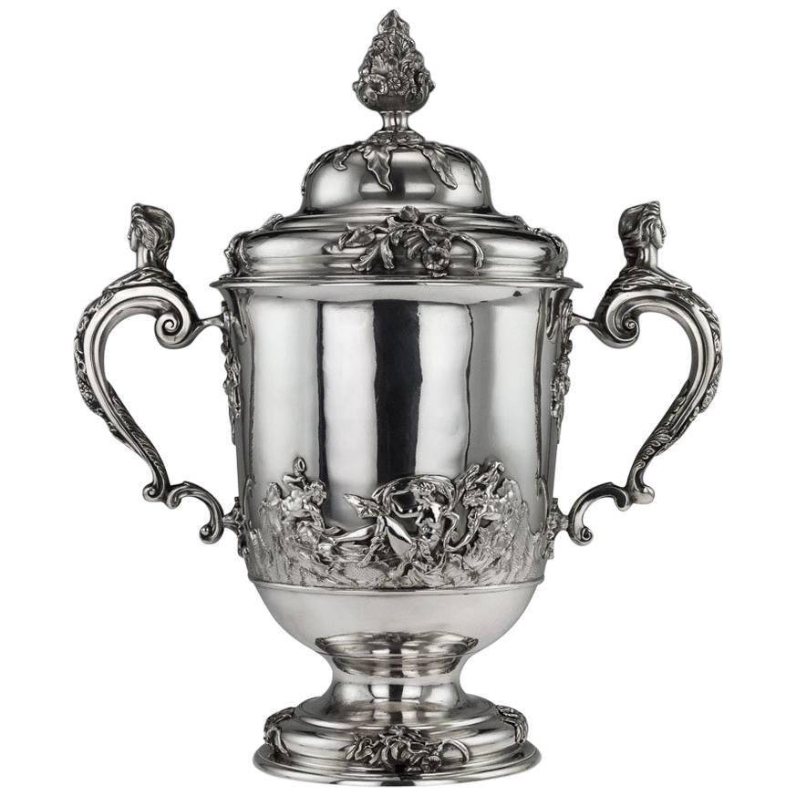 20th Century Edwardian Monumental Solid Silver Cup and Cover, Hancock & Co