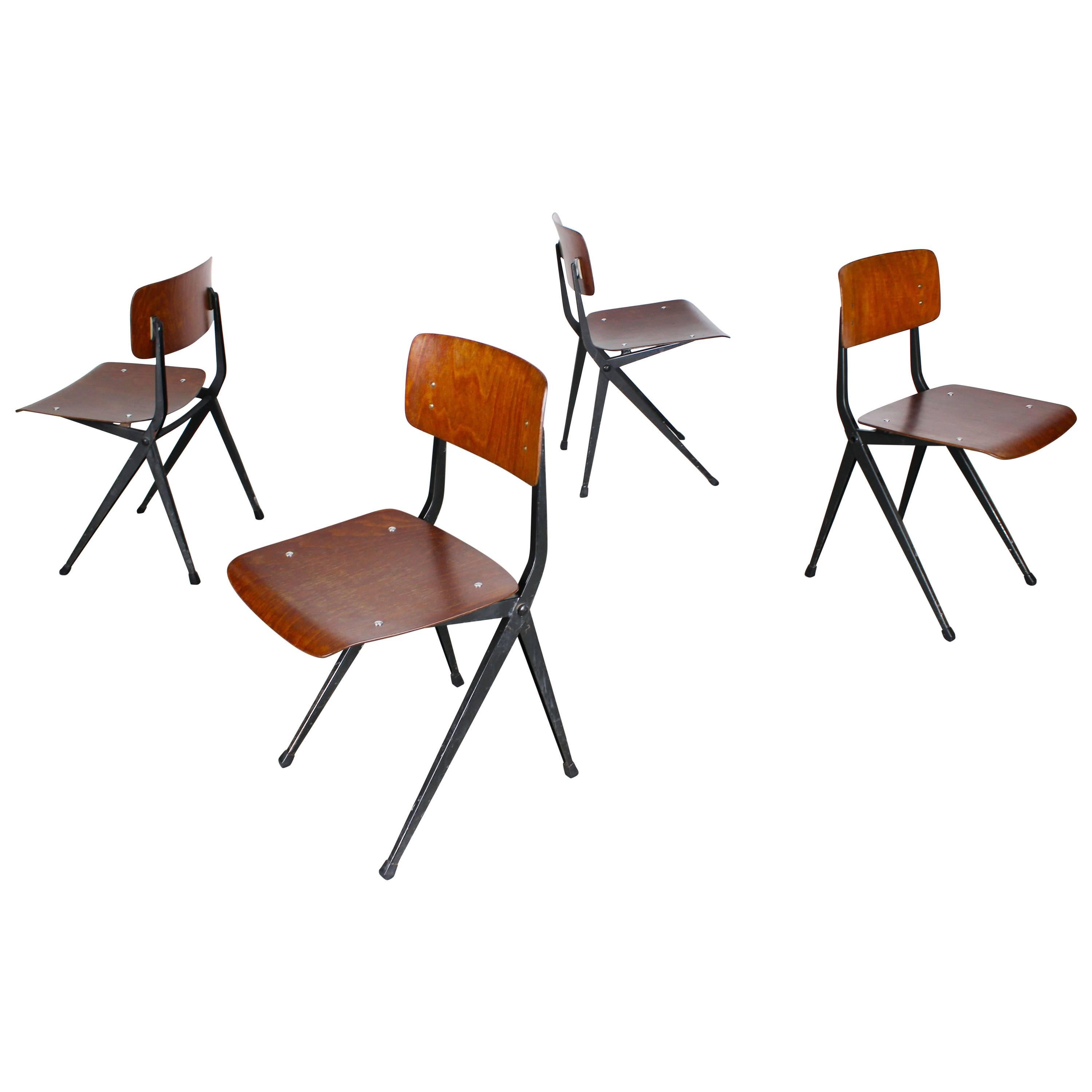 Set of Four Industrial Design Dining Chairs by Marko Friso Kramer Style