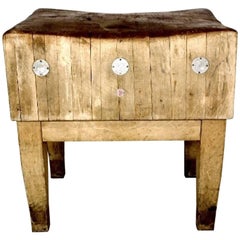 Scandinavian Retro Butchers Block with a Rich Distressed and Worn Finish