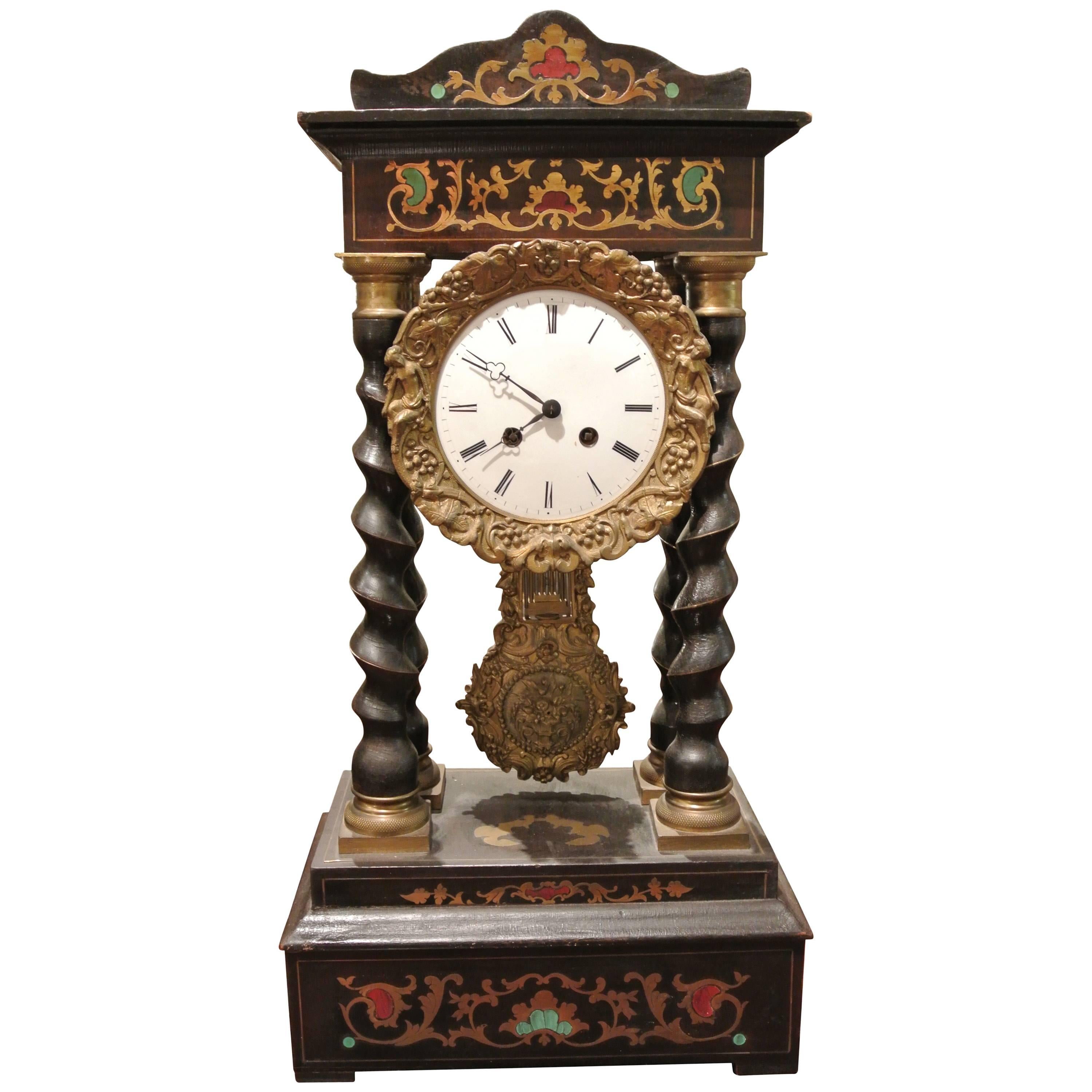 19th Century French Empire Portico Clock
