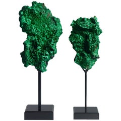Unusual and Lovely Fibrous Malachite Crystals