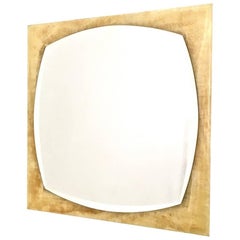 Squared Beveled Wall Mirror with Onyx Frame, Italy, 1960s