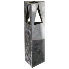 Vase en métal argenté de Franco Grignani pour Bacci