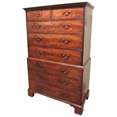 Fine Chippendale Period Chest on Chest
