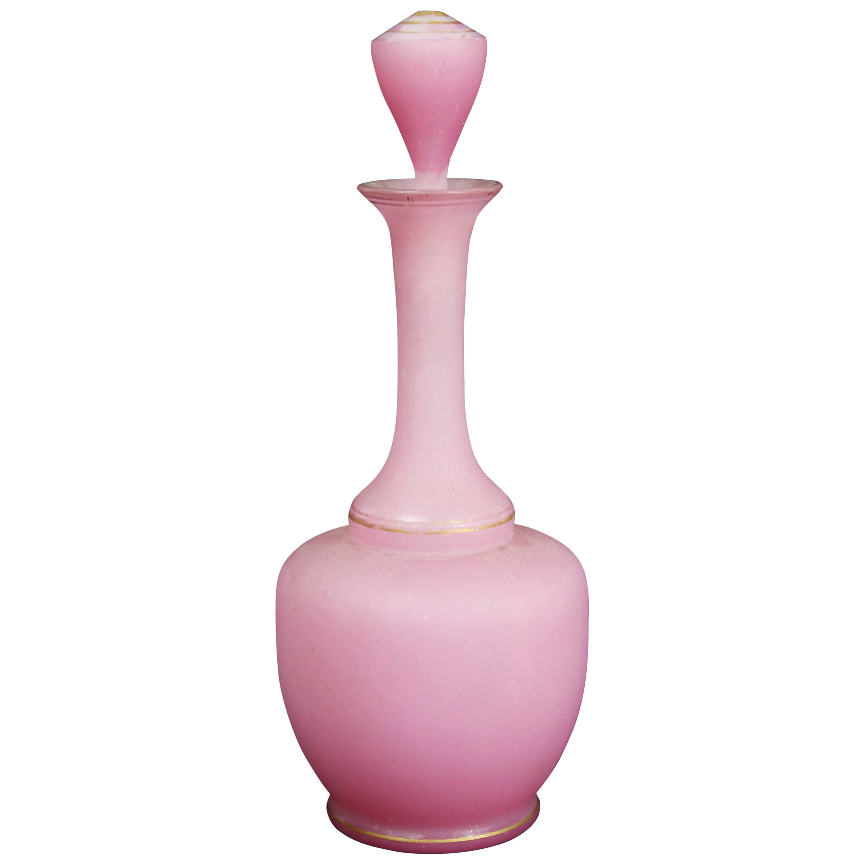 Napoleon III Pink Opaline Glass Alcool Carafe