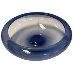 Holmegaard Blue Glass Bowl by Per Lutken, 1950s, Denmark