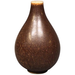 Ceramic Vase with a Dark Brown Glaze, No.: 37 by Saxbo
