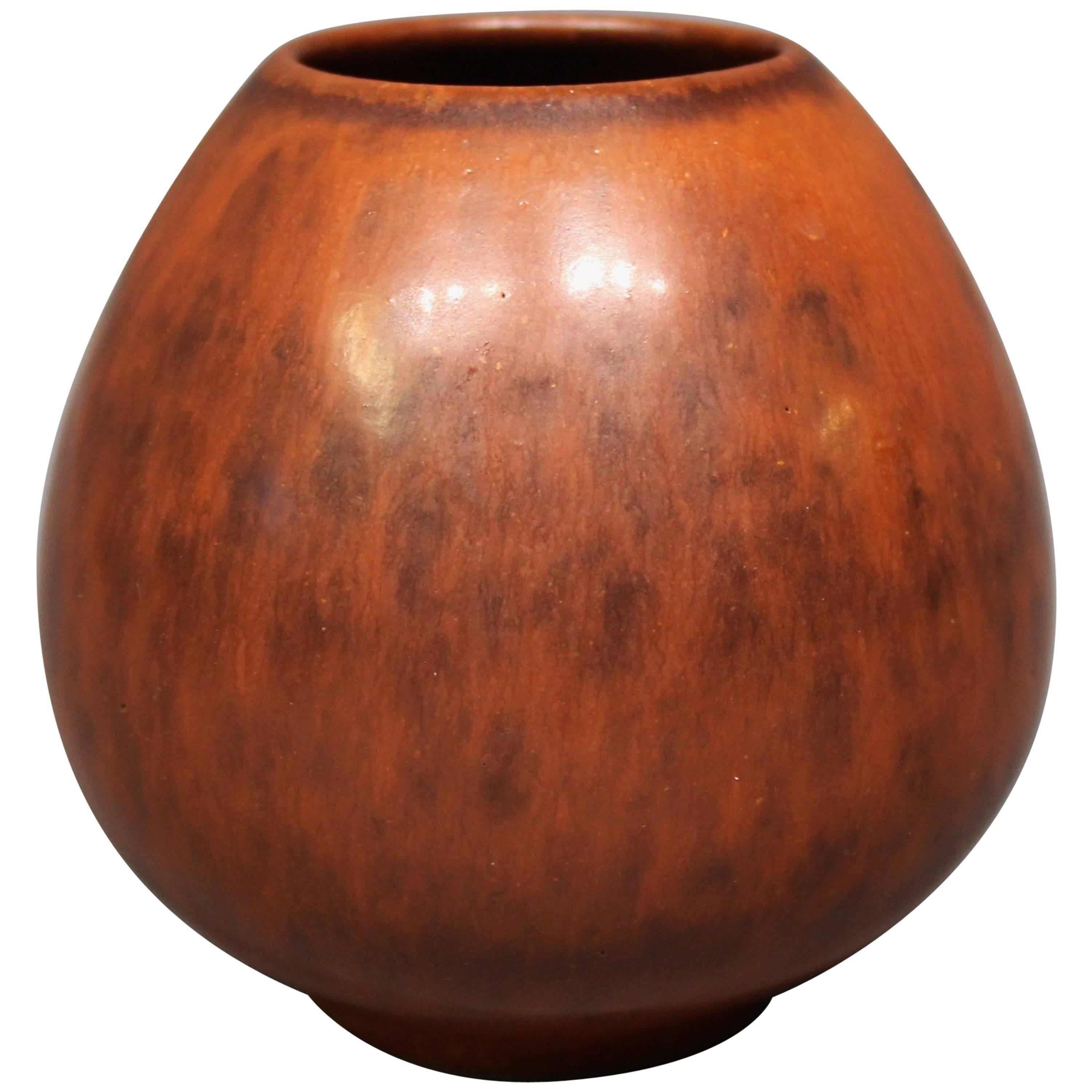 Ceramic Vase with a Light Brown Glaze, No.: 1 by Saxbo