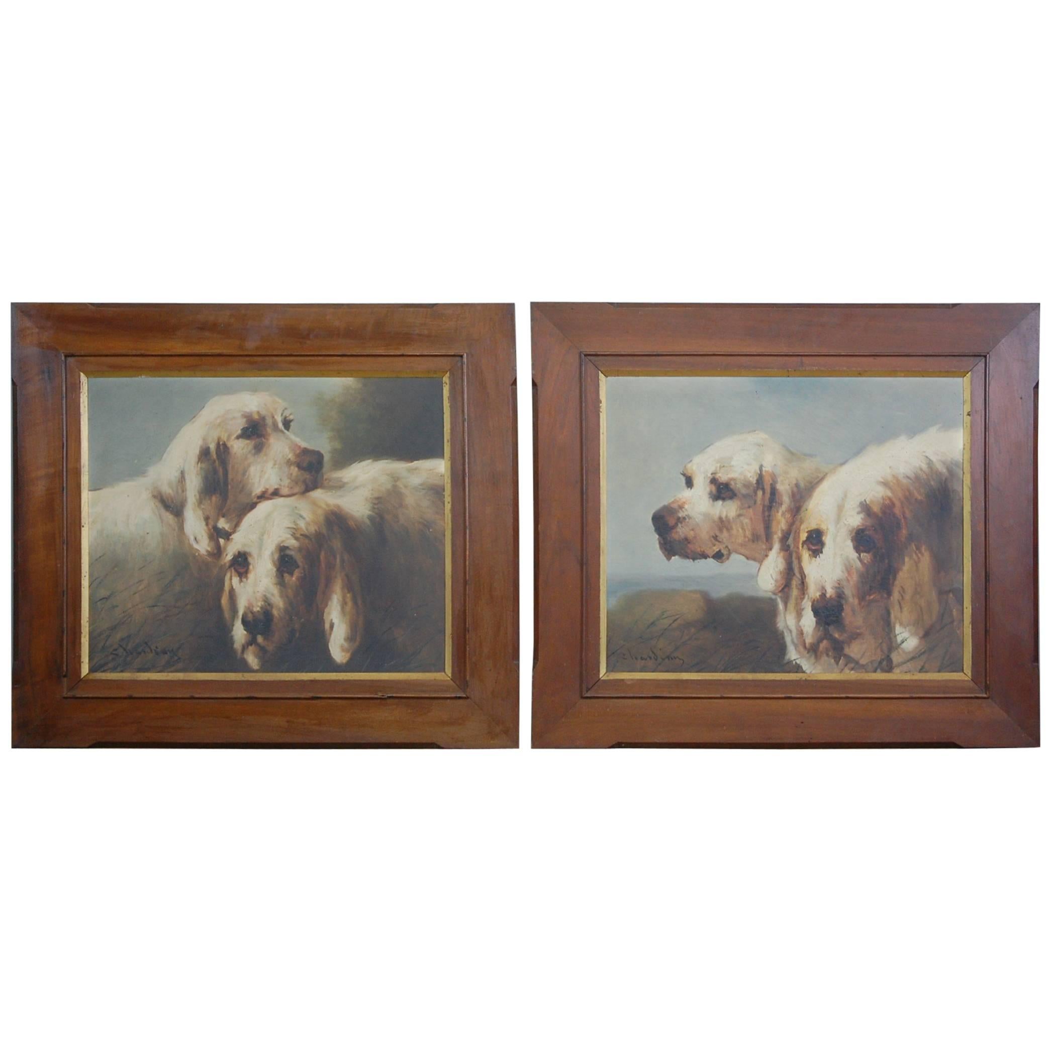 Early 20th Century Pair of Dog Portraits