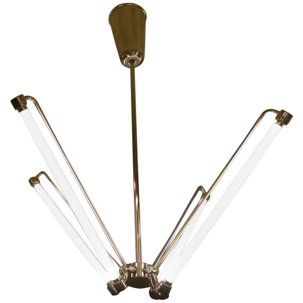 1950s Modernist Chandelier with Four Articulated Arms