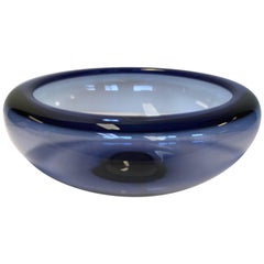 Holmegaard Blue Glass Bowl, Designer Per Lutken, 1950s, Denmark