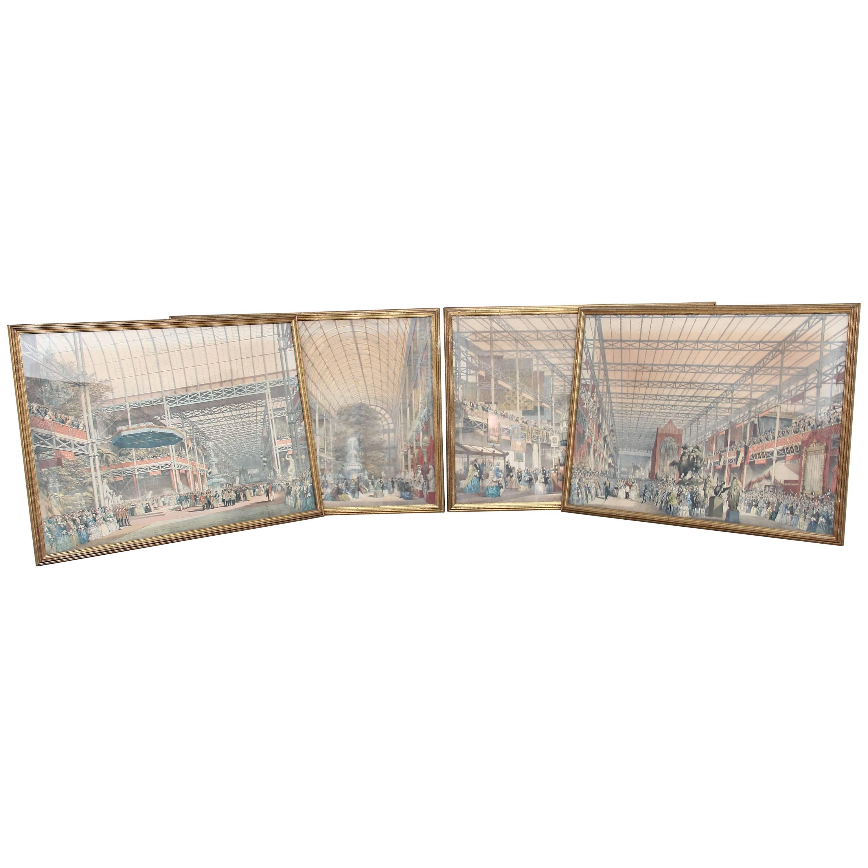 Set of Four 19th Century Hand Colored Prints of the 1851 Great Exhibition