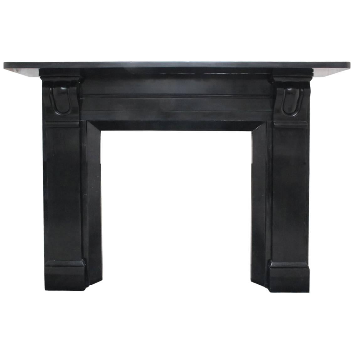 Large Mid-19th Century Black Marble Fireplace Surround