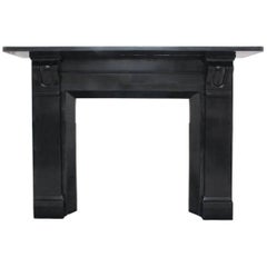 Large Mid-19th Century Black Marble Fireplace Surround