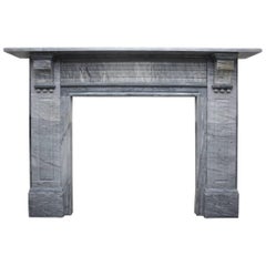 Large Late 19th Century Fire Surround in Bardiglio Grey Marble