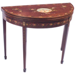 19th Century George III Painted Card Console Tea Table