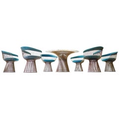 Vintage Set of Dining Table & Six Side Chair by Warren Platner Knoll International 1960s