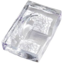 Point Ashtray in Clear Hand Cast Solid Glass
