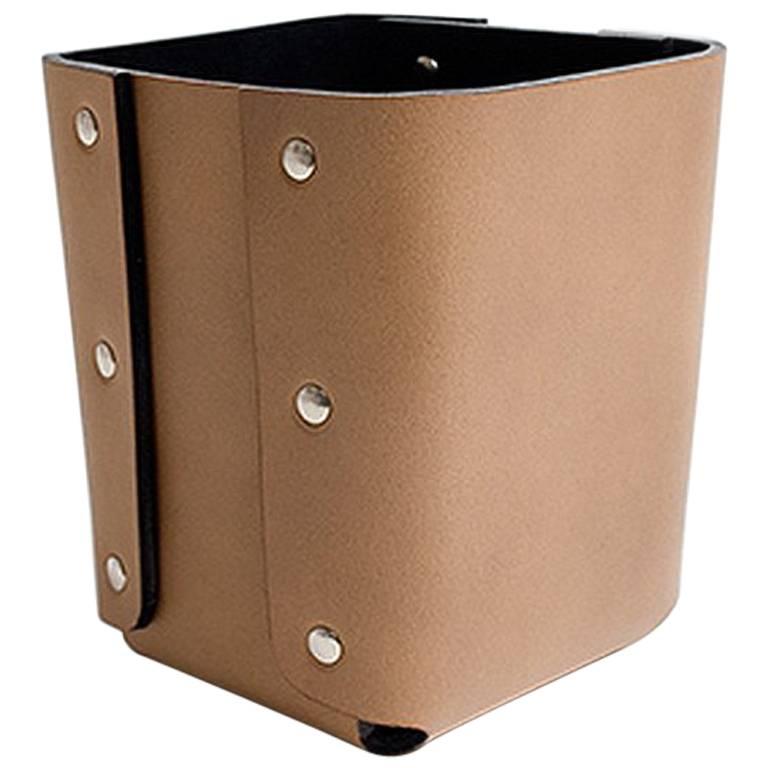 "Lorenzo" Riveted Leather Pencil Holder by Claude Bouchard for Oscar Maschera For Sale