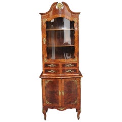 Early 20th Century Walnut and Kingwood Display Cabinet