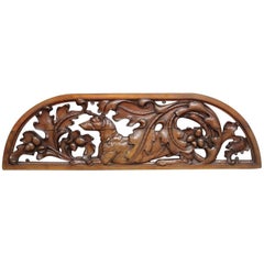 Large 19th Century Walnut Carving of a Dog