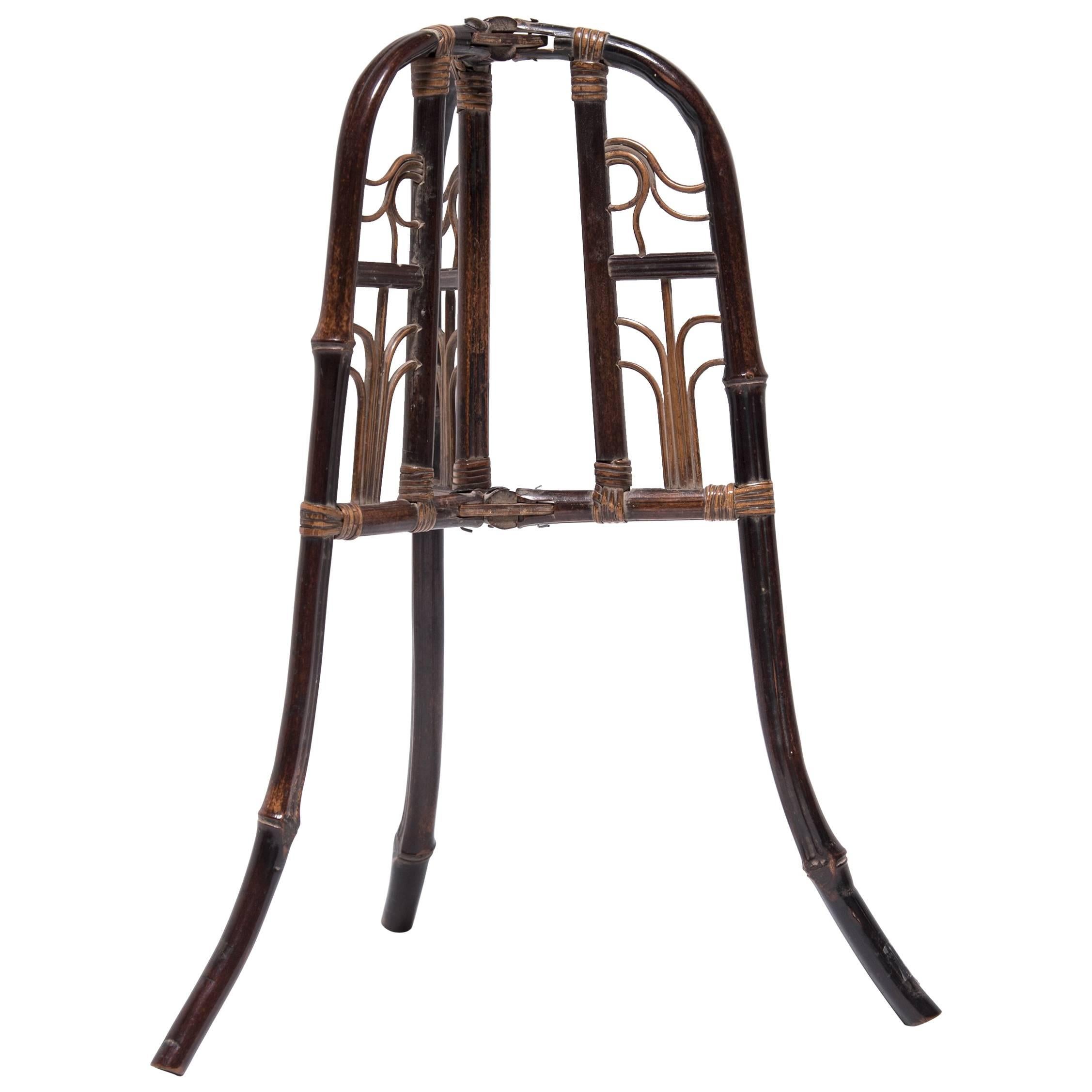 Chinese Folding Bamboo Hat Stand