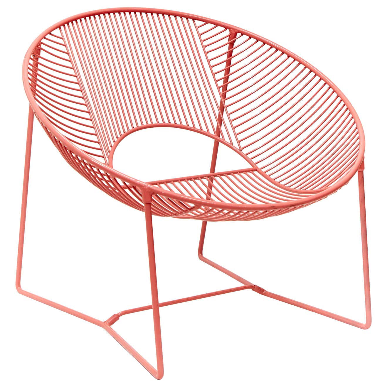 Wire Shell Chair Handcrafted Outdoor Cali Wire Lounge Chair, Powder-Coated Steel For ...