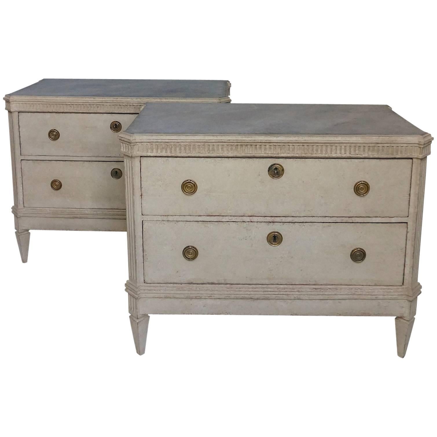 Pair of Gustavian Style Two-Drawer Chests