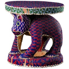 Bamileke Throne Stool with Leopard